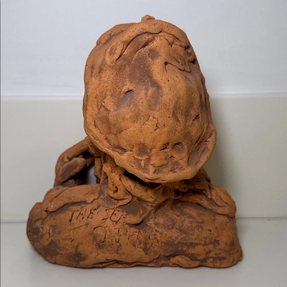 Vintage Expressive Rustic Terracotta Sculpture ‘The Sea Officer’ by Bill Hoskins - Picture 3 of 7
